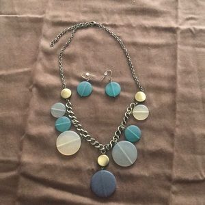 Multi Colored Necklace & Earnings